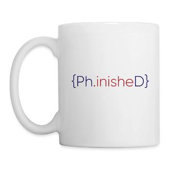 Phinished Finished PhD final cadeau - Mug blanc - blanc - Gauche