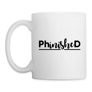 Phinished Finished PhD final cadeau - Mug blanc - blanc - Gauche