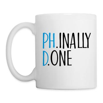 Phinally Done Phd Cadeau - Mug blanc - blanc - Gauche