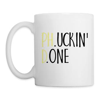 Phucking Fucking Done Phd Conclusion Cadeau - Mug blanc - blanc - Gauche