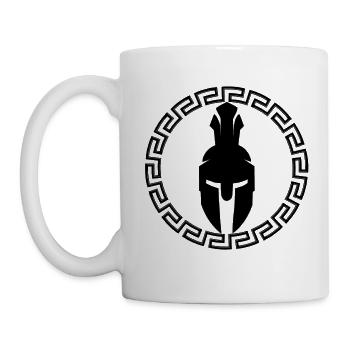 Casque spartiate | T-shirt Unisexe - Mug blanc - blanc - Gauche