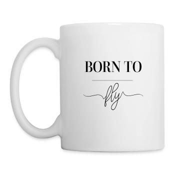 BORN TO FLY, planeur, avion, aviation, - Mug blanc - blanc - Gauche