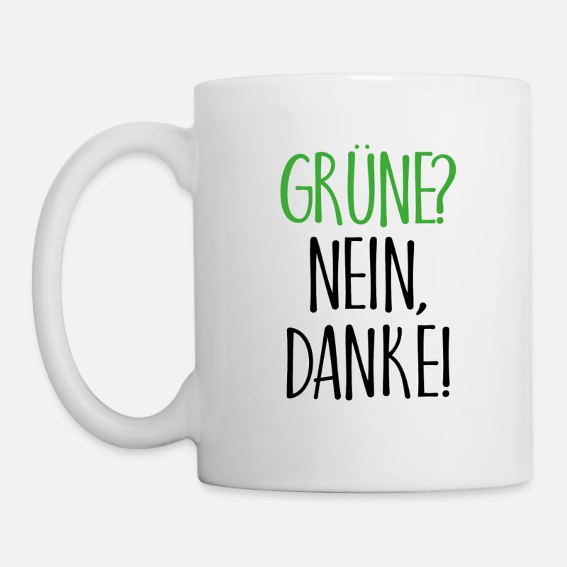 Grüne Nein Danke Geschenk - Tasse - Weiß