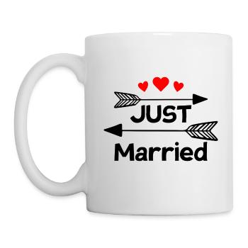 Cadeau de mariage juste marié - Mug blanc - blanc - Gauche