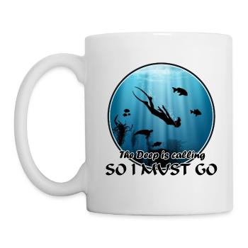 Freediver sea turtle fish - Mug - white - Left