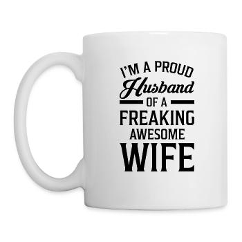 I`ma Proud Husband of a Awesome Wife Gift - Mug - white - Left