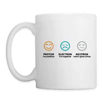 Cadeau Science Proton Electron Neutron - Mug blanc - blanc - Gauche