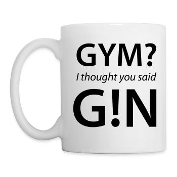 GYM ? Je te remercie de son gin ! Fitness - Gin Humor - Mug blanc - blanc - Gauche