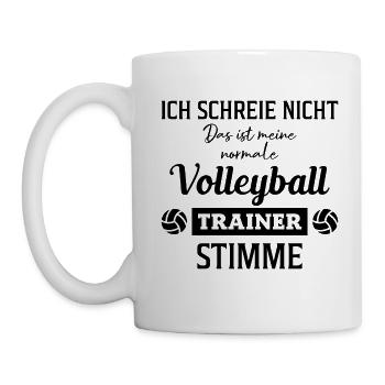 Volleyball Trainer Stimme Coach Geschenk - Tasse - Weiß - Links