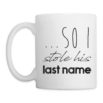 Stole His Last Name Valentine's Day Couples - Mug - white - Left