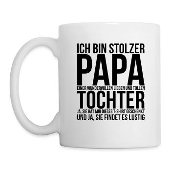 Ich bin stolzer Papa einer Tochter Vatertag - Tasse - Weiß - Links