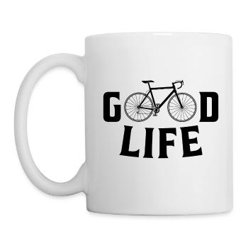 Good Life Fahrrad Bike Geschenk - Tasse - Weiß - Links