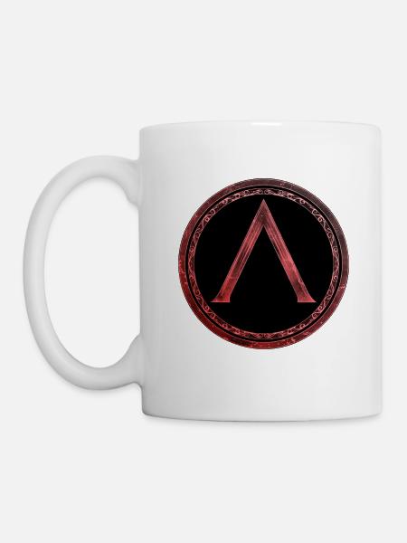 Symbole Sparta Lambda Feu celtique rouge - Mug blanc - blanc