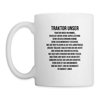 Traktor Acker Gebet Amen Landwirt Bauer Geschenk - Tasse - Weiß - Links