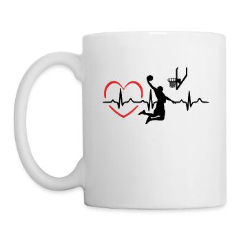 basketball heartbeat player gift t-shirt - Mug - white - Left