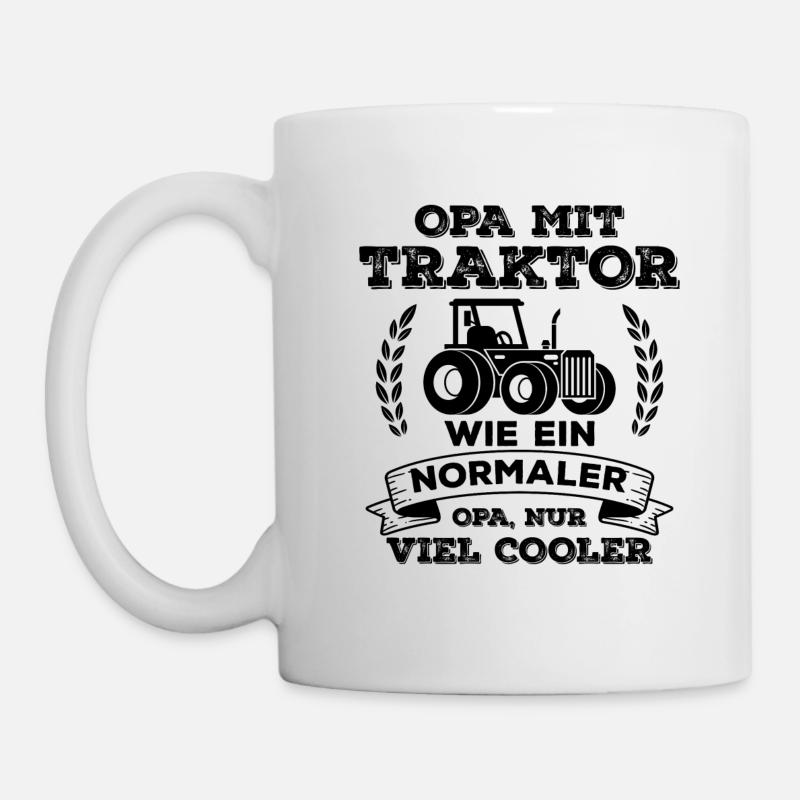 Opa mit Traktor Bauer Landwirt Geschenk - Tasse - Weiß
