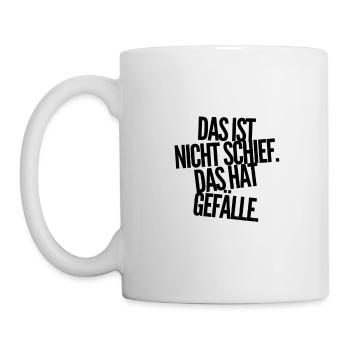 nicht schief Gefälle Handwerker Shirt - Tasse - Weiß - Links