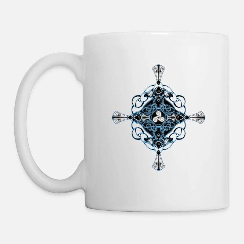 Celtic cross triskele - Mug - white