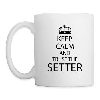 Gardez votre calme et faites confiance au cadeau Setter Volleyball - Mug blanc - blanc - Gauche
