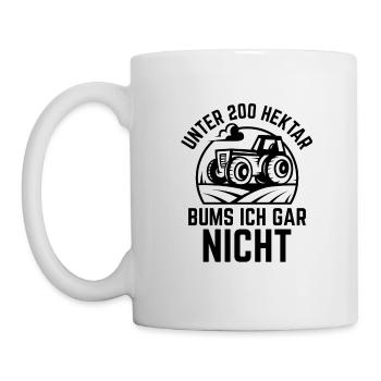Unter 200 Hektar Bums ich gar nicht Geschenk - Tasse - Weiß - Links