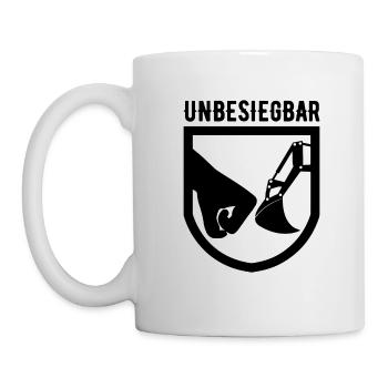 Unbesiegbar Bagger Baggerfahrer Geschenk - Tasse - Weiß - Links