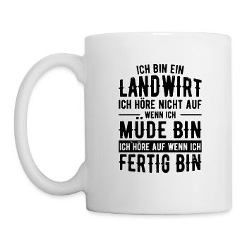 Ich höre nicht auf wenn ich Müde bin Landwirt - Tasse - Weiß - Links