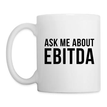 Ask me about EBITDA Finanzberater Geschenk - Tasse - Weiß - Links