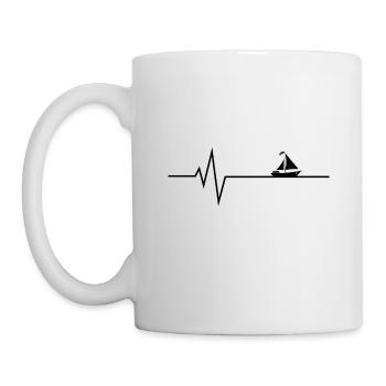 Sailor Sailor Sailboat Heartbeat Gift - Mug blanc - blanc - Gauche
