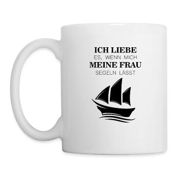 Ich liebe es wenn mich meine Frau Segeln lässt - Tasse - Weiß - Links