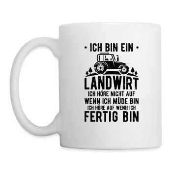 Ich bin ein Landwirt Bauer Traktor Geschenk - Tasse - Weiß - Links