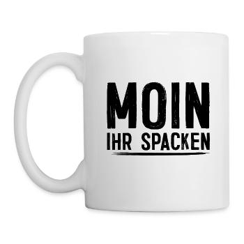 Moin ihr Spacken Norddeutschland Geschenk - Tasse - Weiß - Links