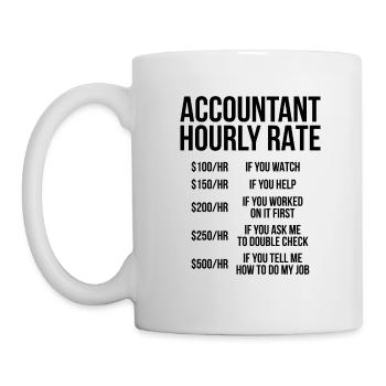 Comptable taux horaire cadeau comptable - Mug blanc - blanc - Gauche