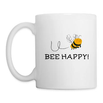 Bee beekeeper happy environmental protection gift - Mug - white - Left