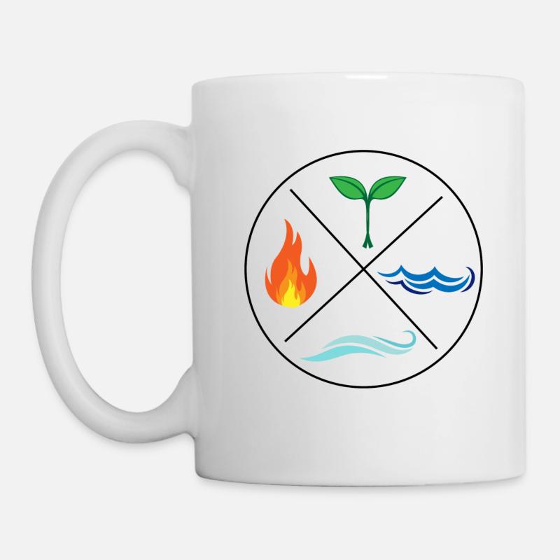 Vier Elemente Umweltschutz Natur Geschenk - Tasse - Weiß