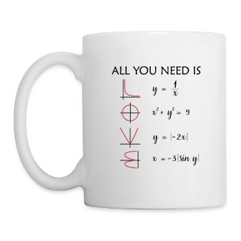 Tout ce dont vous avez besoin est un cadeau mathématique d'amour - Mug blanc - blanc - Gauche