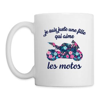 Je suis juste une fille qui aime les motos - Mug blanc - blanc - Gauche