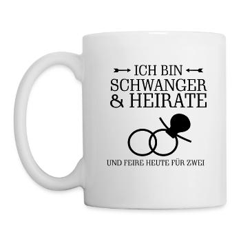 Ich bin Schwanger und Heirate Geschenk - Tasse - Weiß - Links