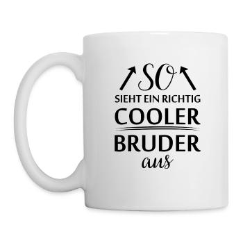 So sieht ein richtig cooler Bruder aus Geschenk - Tasse - Weiß - Links