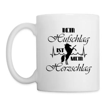 Dein Hufschlag ist mein Herzschlag Reiter Geschenk - Tasse - Weiß - Links
