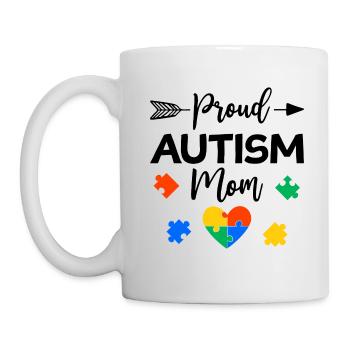 Proud Autism Mom Autism Awareness Gift - Mug - white - Left