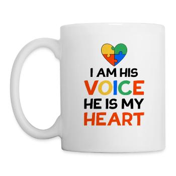 I am his Voice he is my Heart Autism Gift - Mug - white - Left