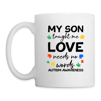 Love need no Words Autism Awareness Son - Mug - white - Left