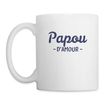 T-Shirt homme Papou d'amour - Mug blanc - blanc - Gauche