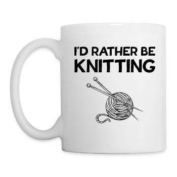 I`d rather be knitting knitting crochet - Mug - white - Left