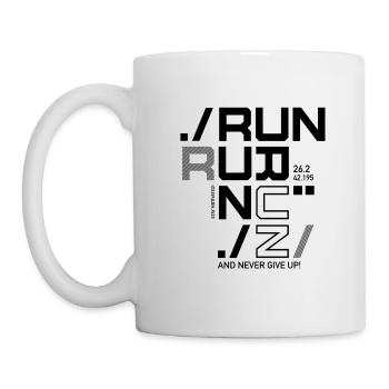RUN RUN RUN - NE JAMAIS ABANDONNER - MARATHON - CADEAU - Mug blanc - blanc - Gauche