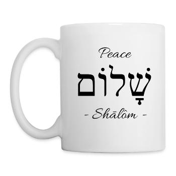 Peace - Shalom - Hebrew - Mug - white - Left
