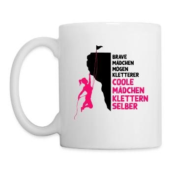 coole Mädchen klettern Kletterer Geschenk Frau - Tasse - Weiß - Links