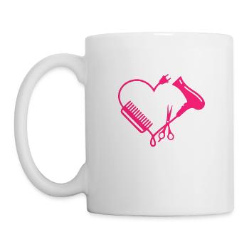Friseur Herz Friseur - Tasse - Weiß - Links