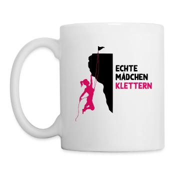 Bouldern klettern Kletterer Frau Geschenk Berge - Tasse - Weiß - Links