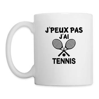 T-Shirt Ich kann nicht Tennis - Tasse - Weiß - Links
